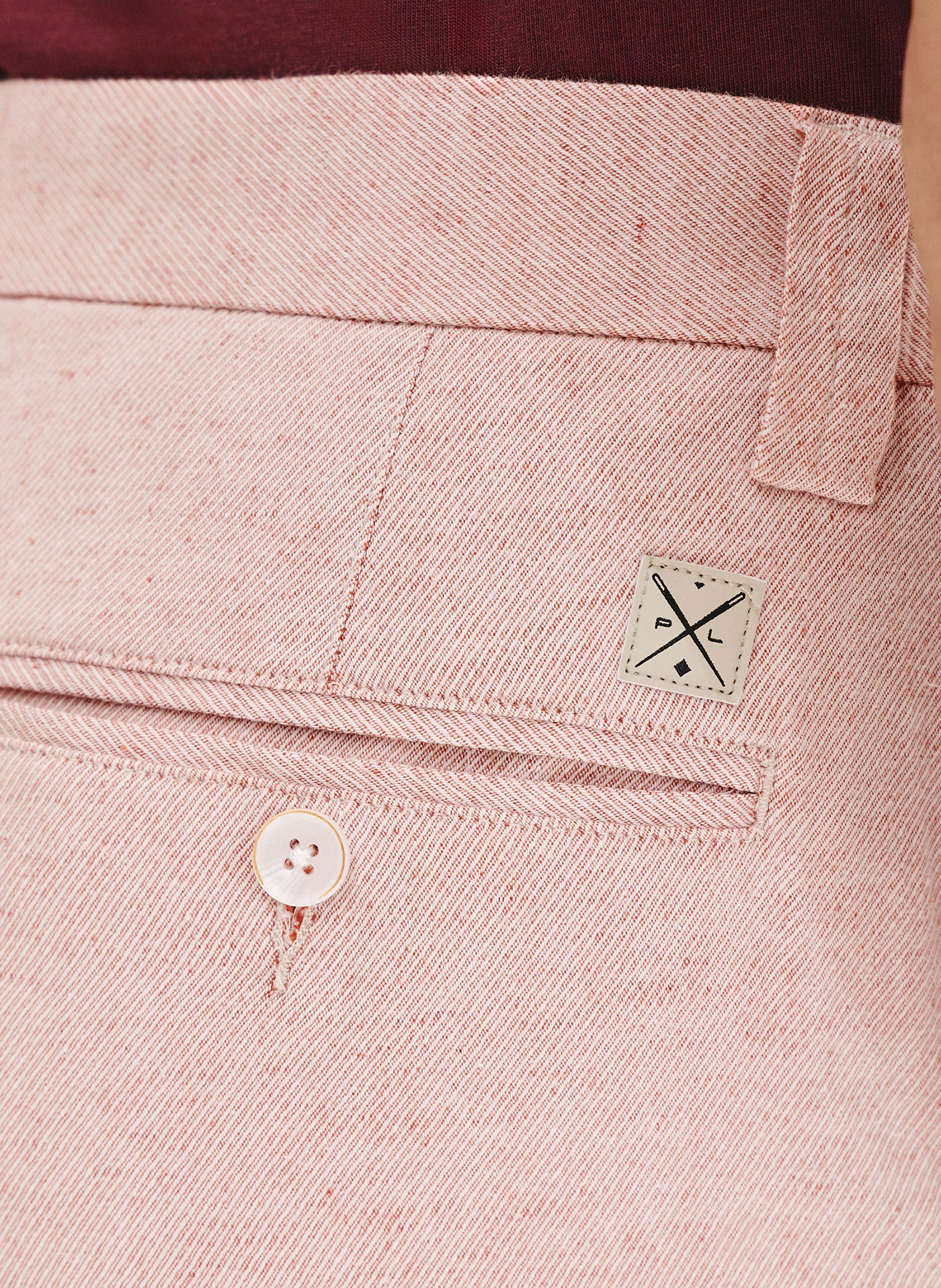 PAKO LORENTE - Różowe szorty męskie z lnem - Pako Lorente