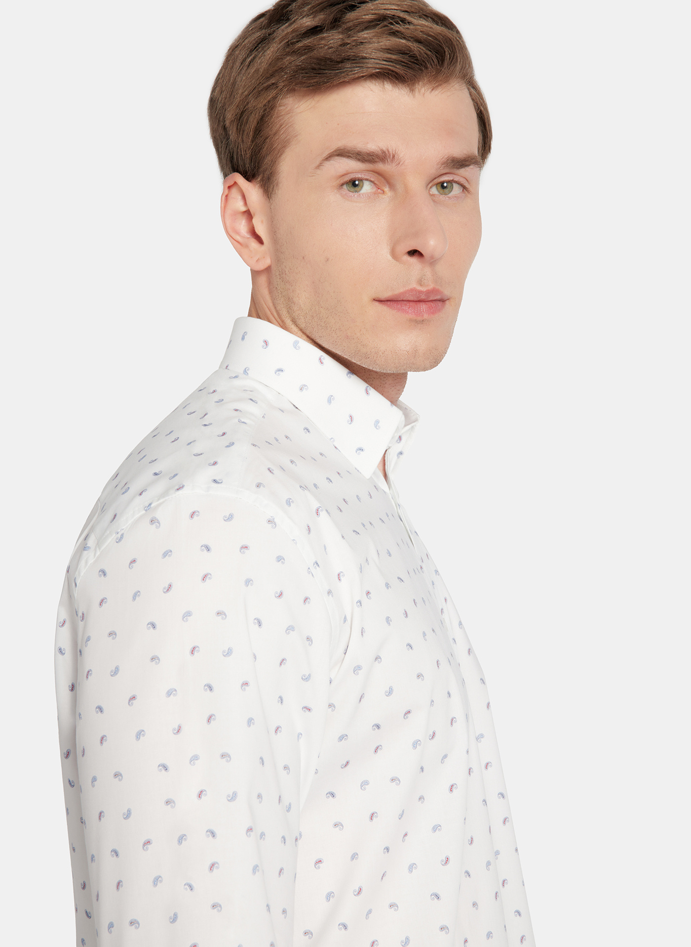 PAKO LORENTE - Biała koszula męska paisley - Pako Lorente