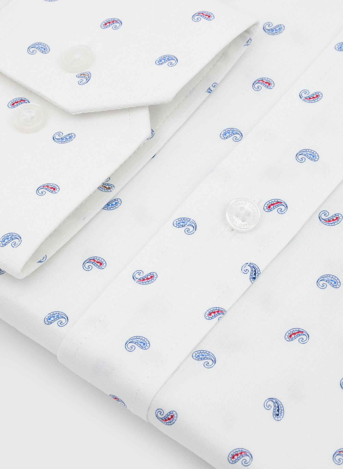 PAKO LORENTE - Biała koszula męska paisley - Pako Lorente