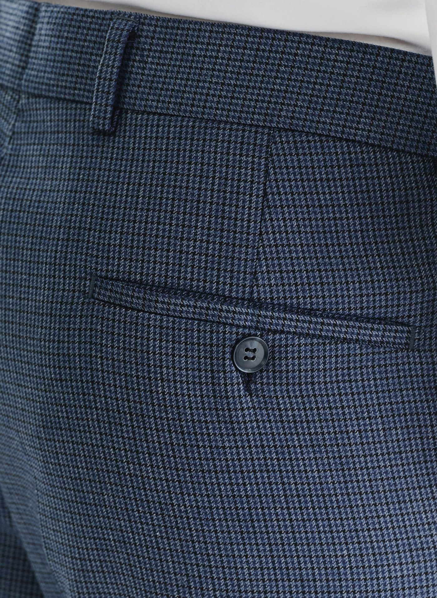 Granatowe spodnie garniturowe w pepitkę - Pako Lorente