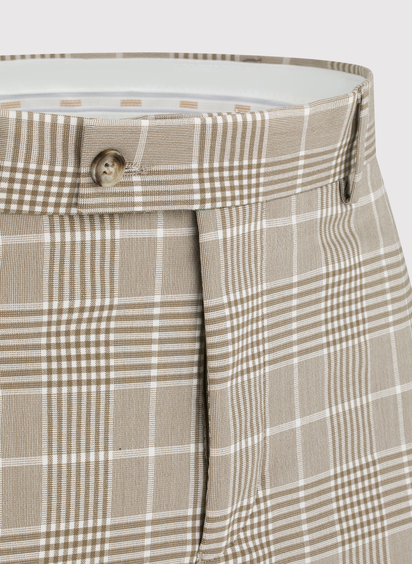 Beżowe spodnie męskie w kratę - Pako Lorente