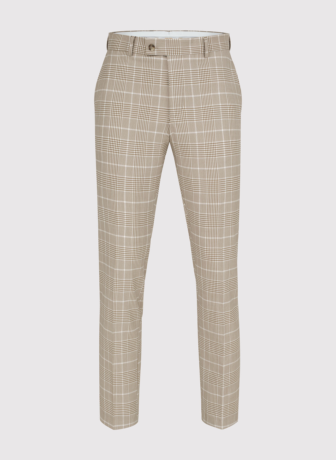 Beżowe spodnie męskie w kratę - Pako Lorente