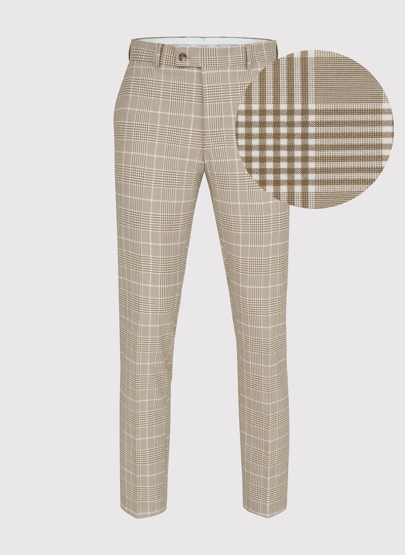 Beżowe spodnie męskie w kratę - Pako Lorente