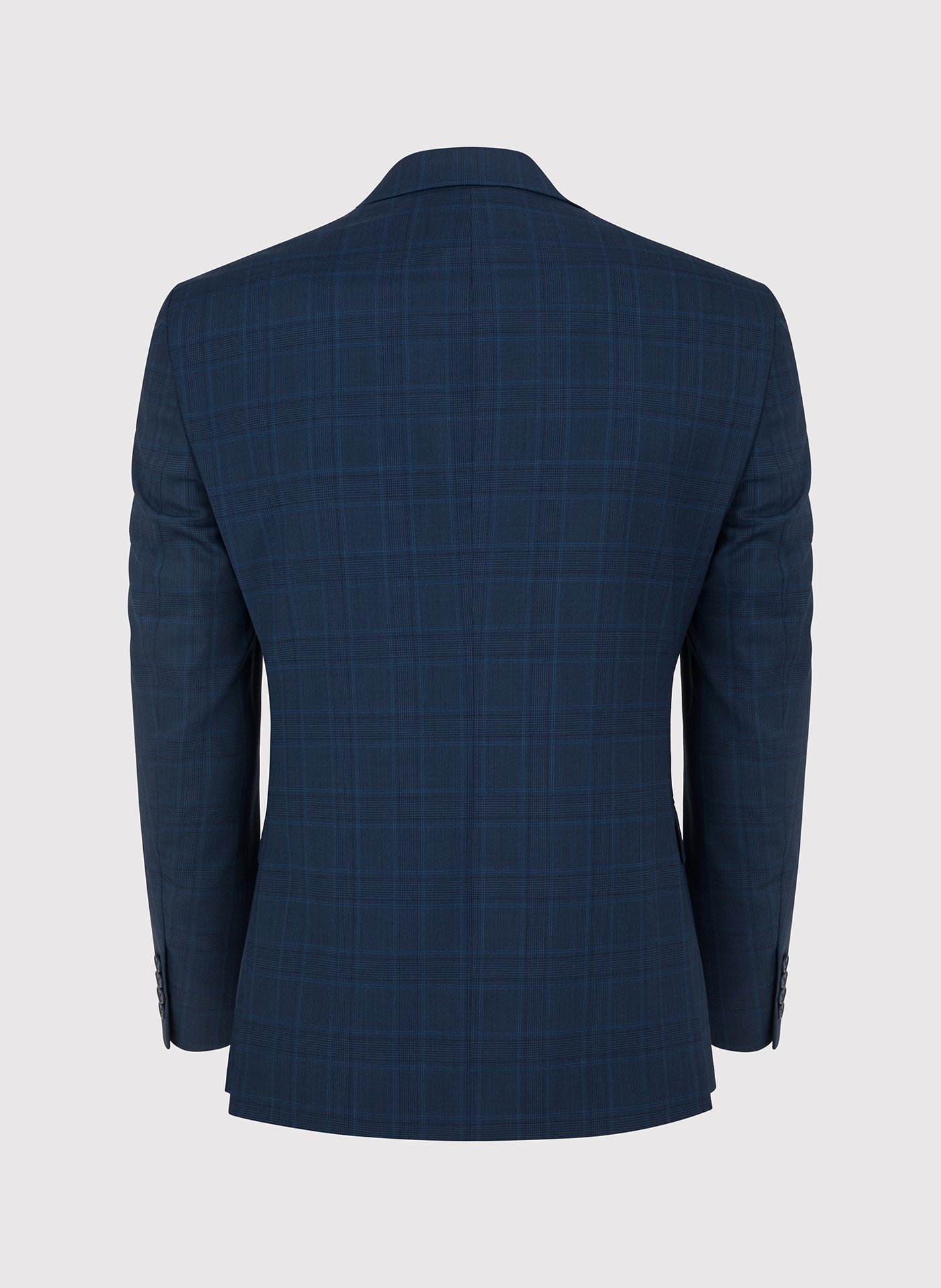 Granatowa marynarka garniturowa w delikatną niebieską kratkę - Pako Lorente