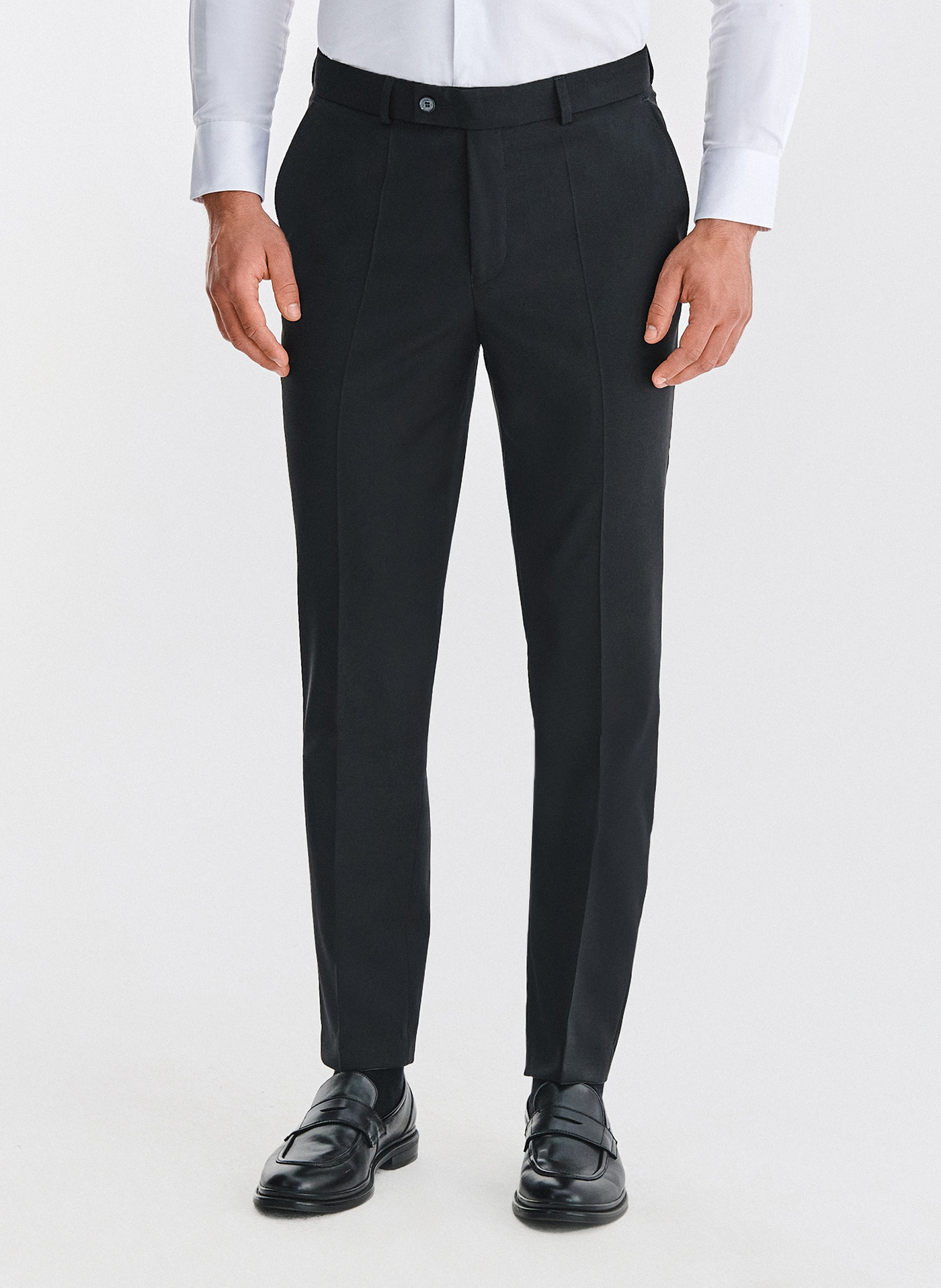 PAKO LORENTE - Wełniane czarne spodnie garniturowe - Pako Lorente