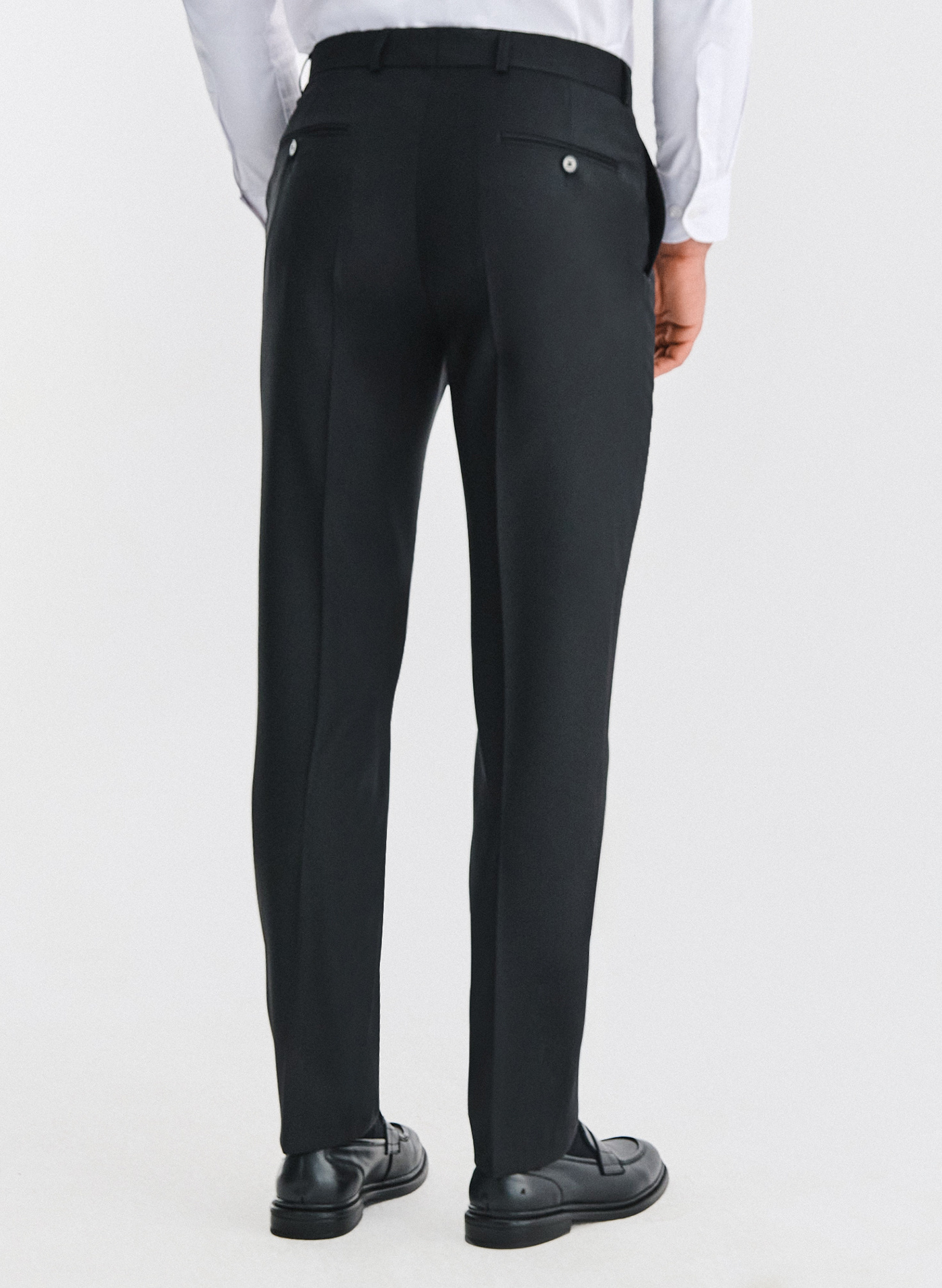 PAKO LORENTE - Wełniane czarne spodnie garniturowe - Pako Lorente