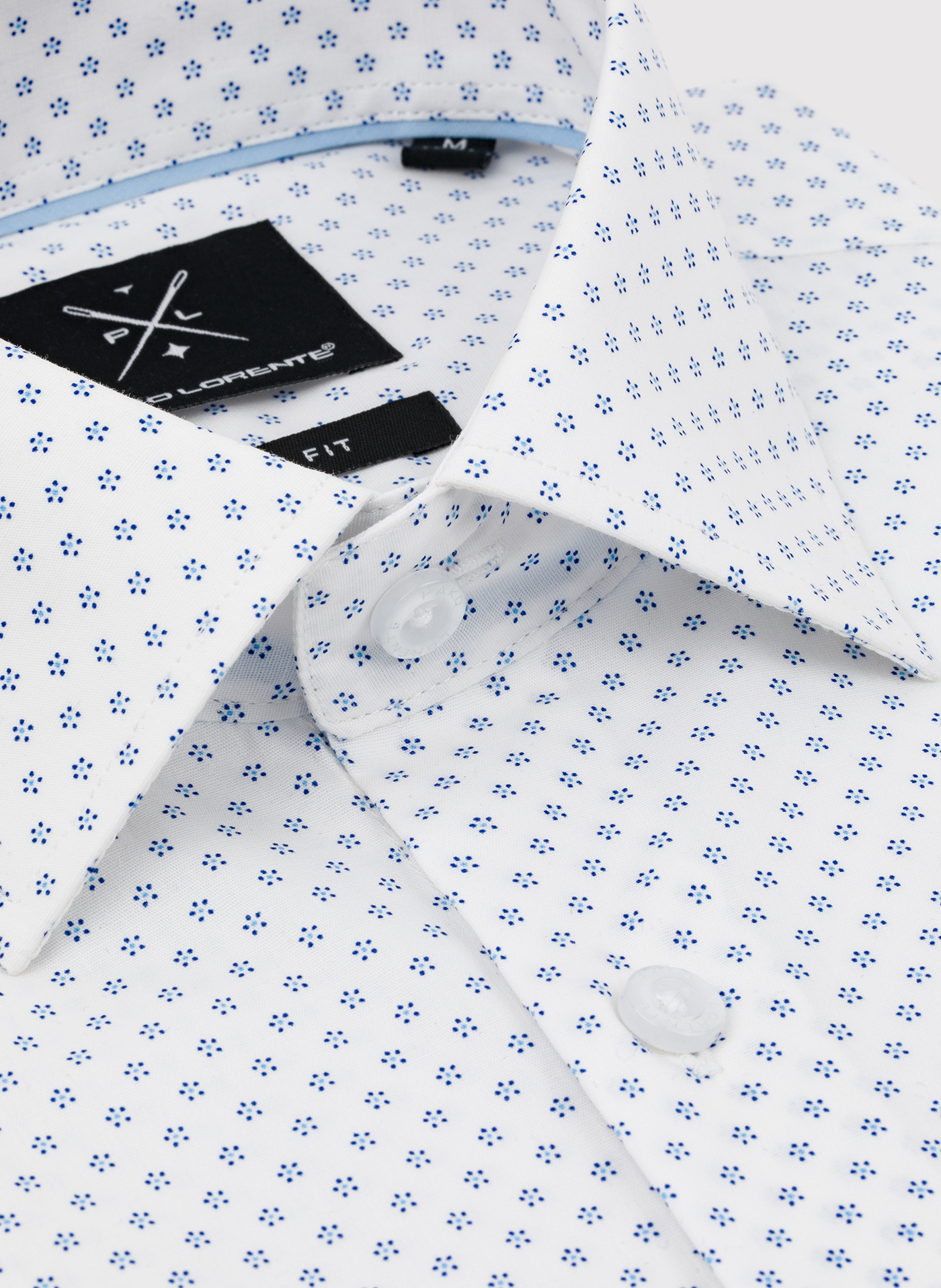 Biała koszula męska w mikrowzór - Pako Lorente
