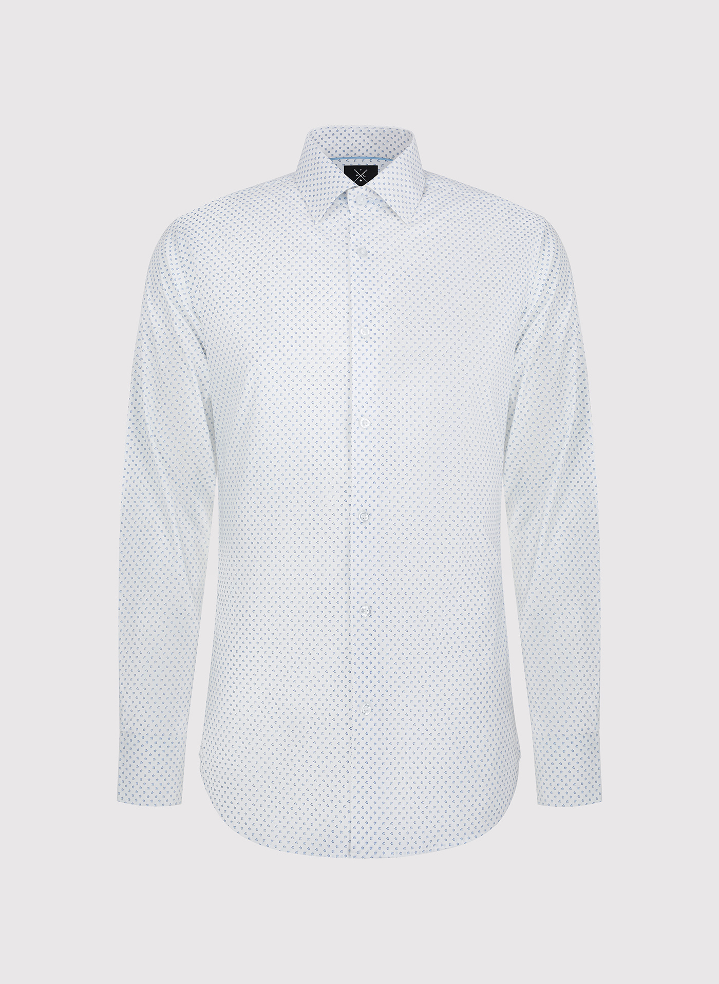 Biała koszula męska w mikrowzór - Pako Lorente