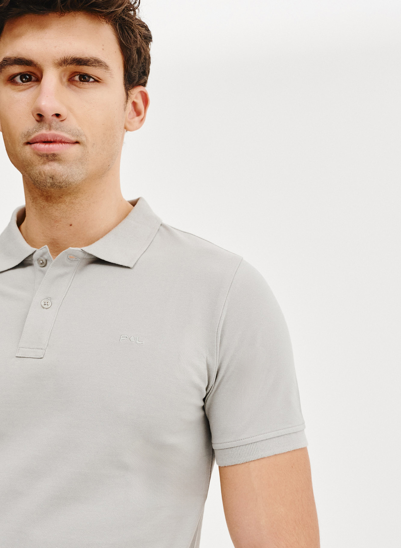 Gładki t-shirt polo w szarym kolorze - Pako Lorente