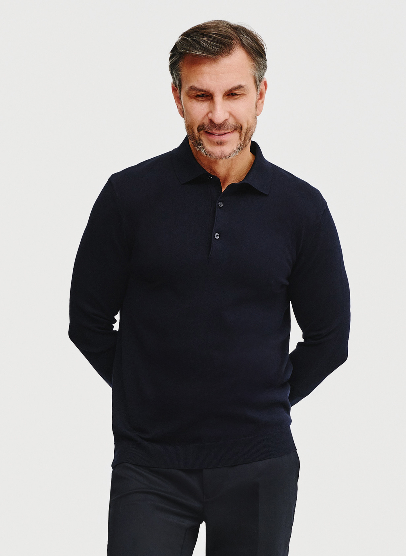 Sweter polo w kolorze granatowym - Pako Lorente