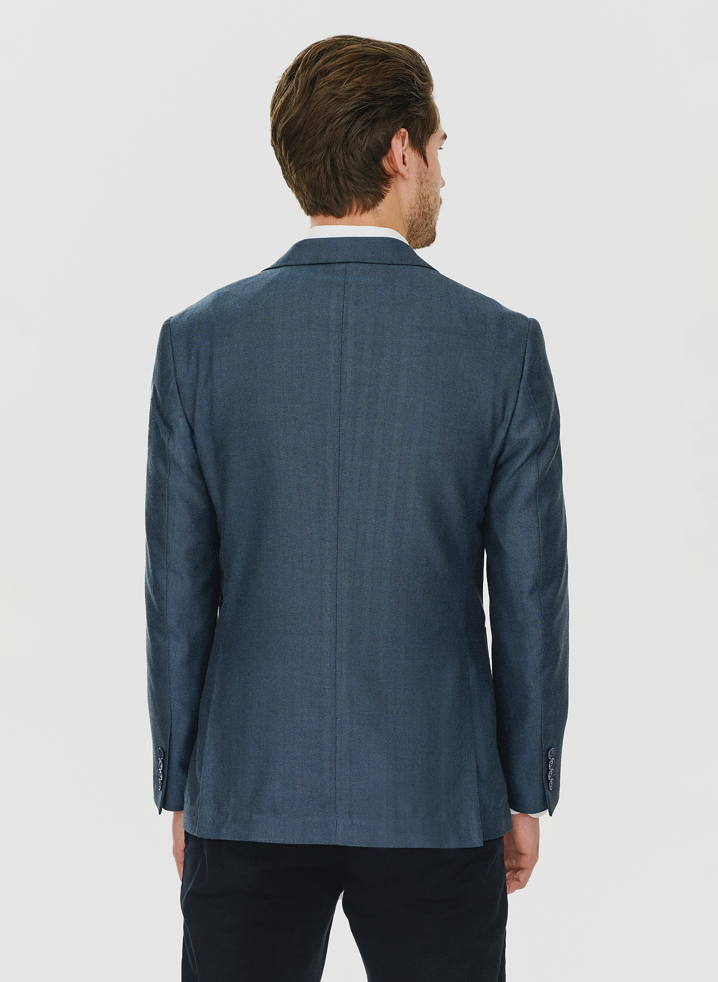 Granatowa marynarka męska bez podszewki - Pako Lorente