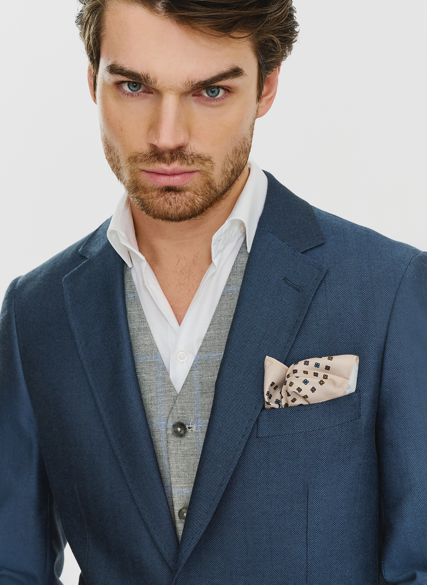 Granatowa marynarka męska bez podszewki - Pako Lorente