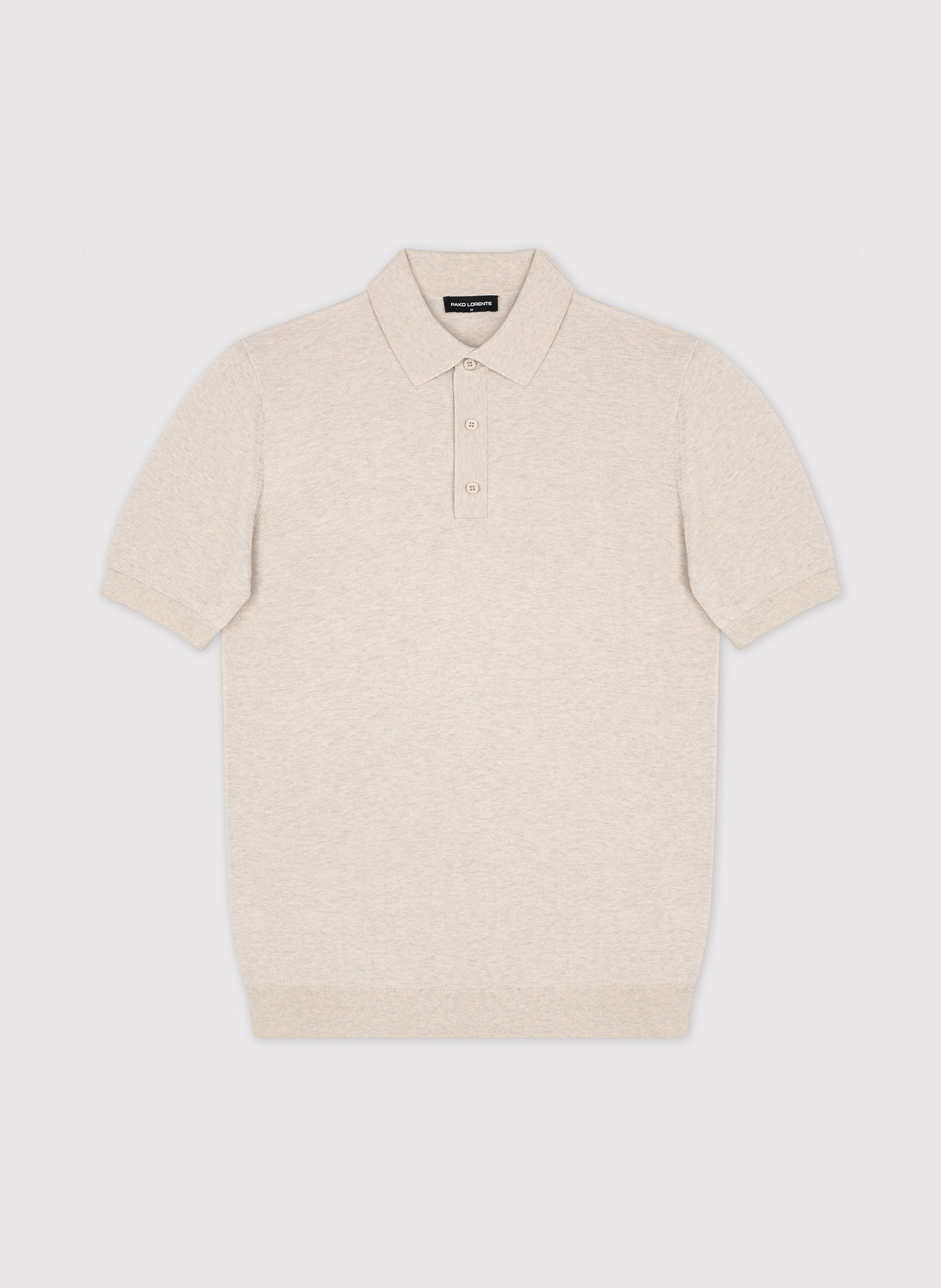 PAKO LORENTE - Beżowy swetrowy t-shirt polo - Pako Lorente