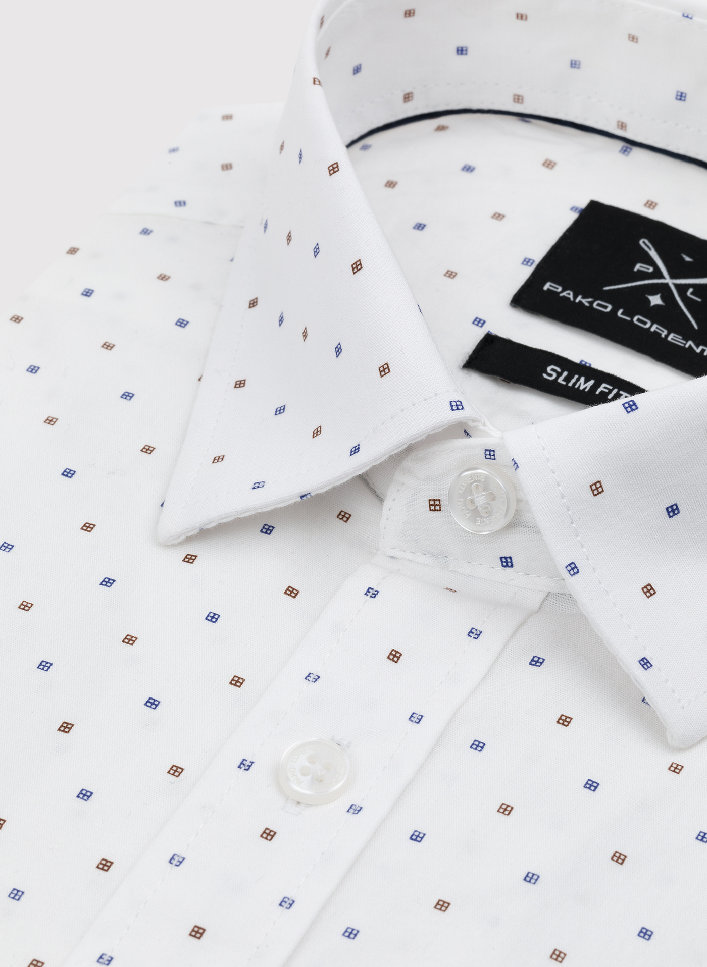 Elegancka koszula męska w delikatny wzorek P24SF-1X-021-B-S - Pako Lorente - Pako Lorente
