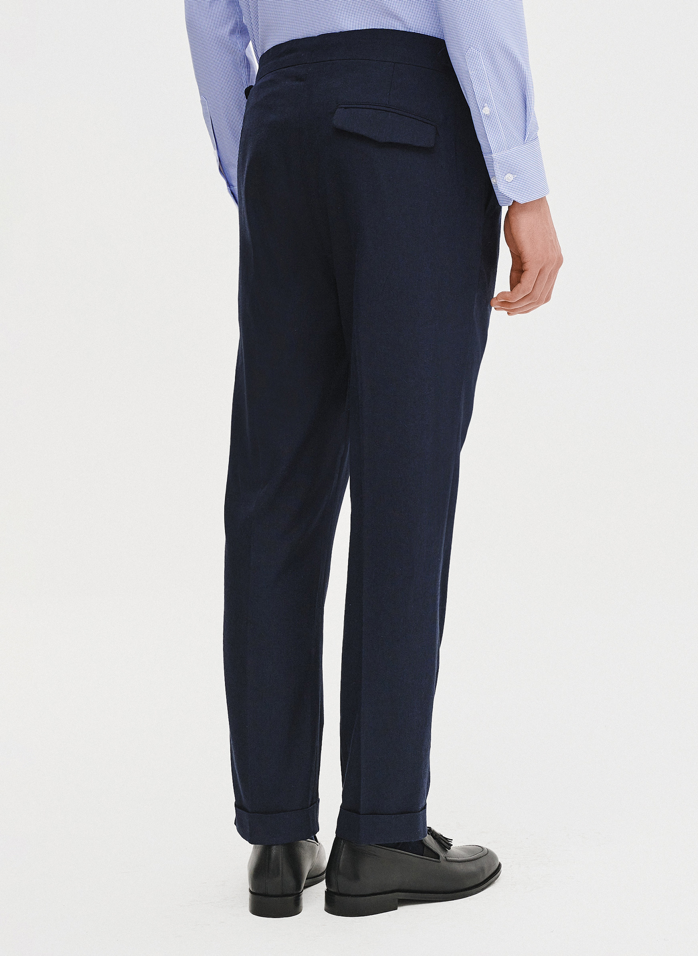 PAKO LORENTE - Granatowe spodnie męskie z lnem - Pako Lorente