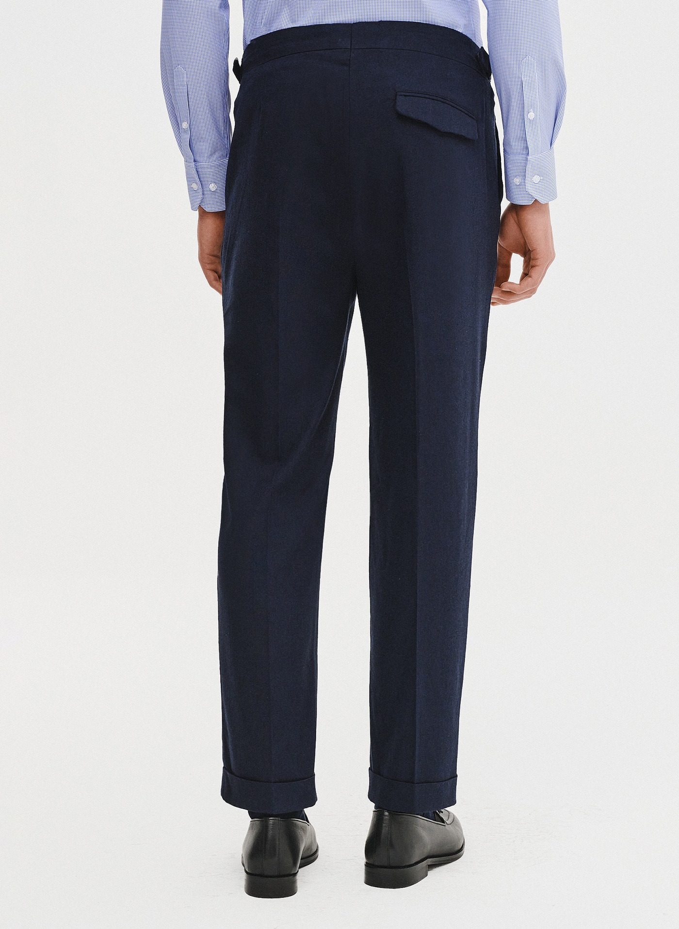 PAKO LORENTE - Granatowe spodnie męskie z lnem - Pako Lorente