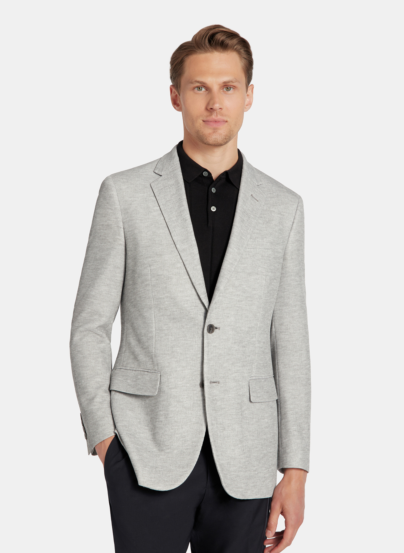 PAKO LORENTE - Szara marynarka melanż z dzianiny - Pako Lorente