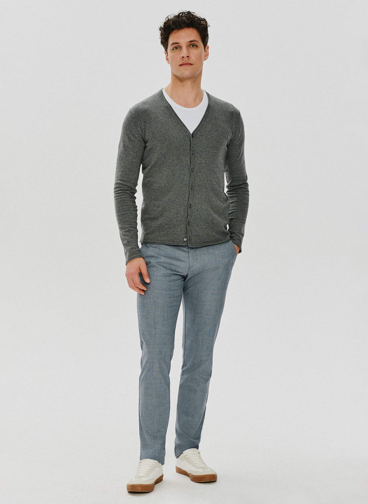 Szary kardigan męski P24SF-2X-004-S - Pako Lorente - Pako Lorente