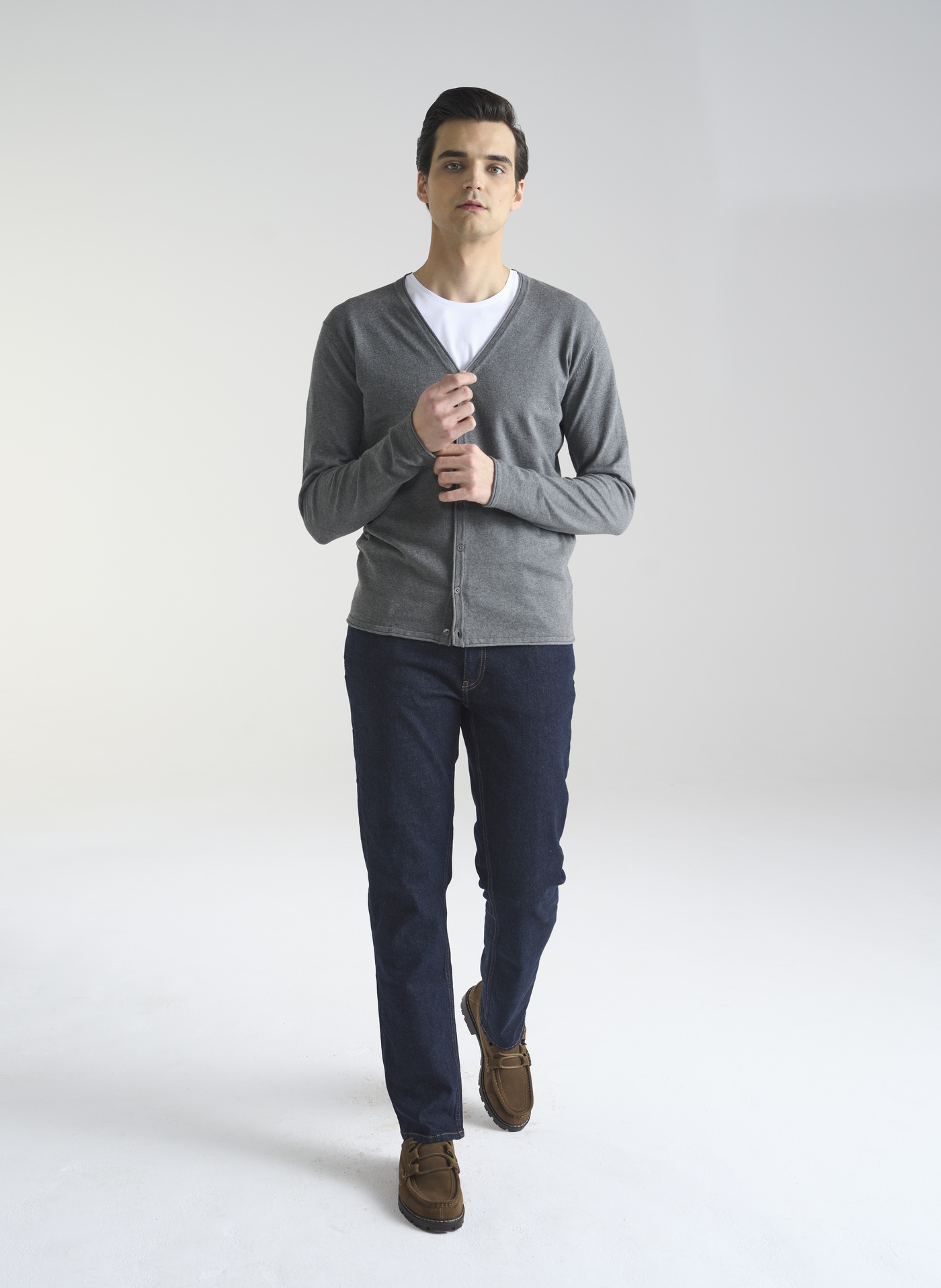 Szary kardigan męski P24SF-2X-004-S - Pako Lorente - Pako Lorente