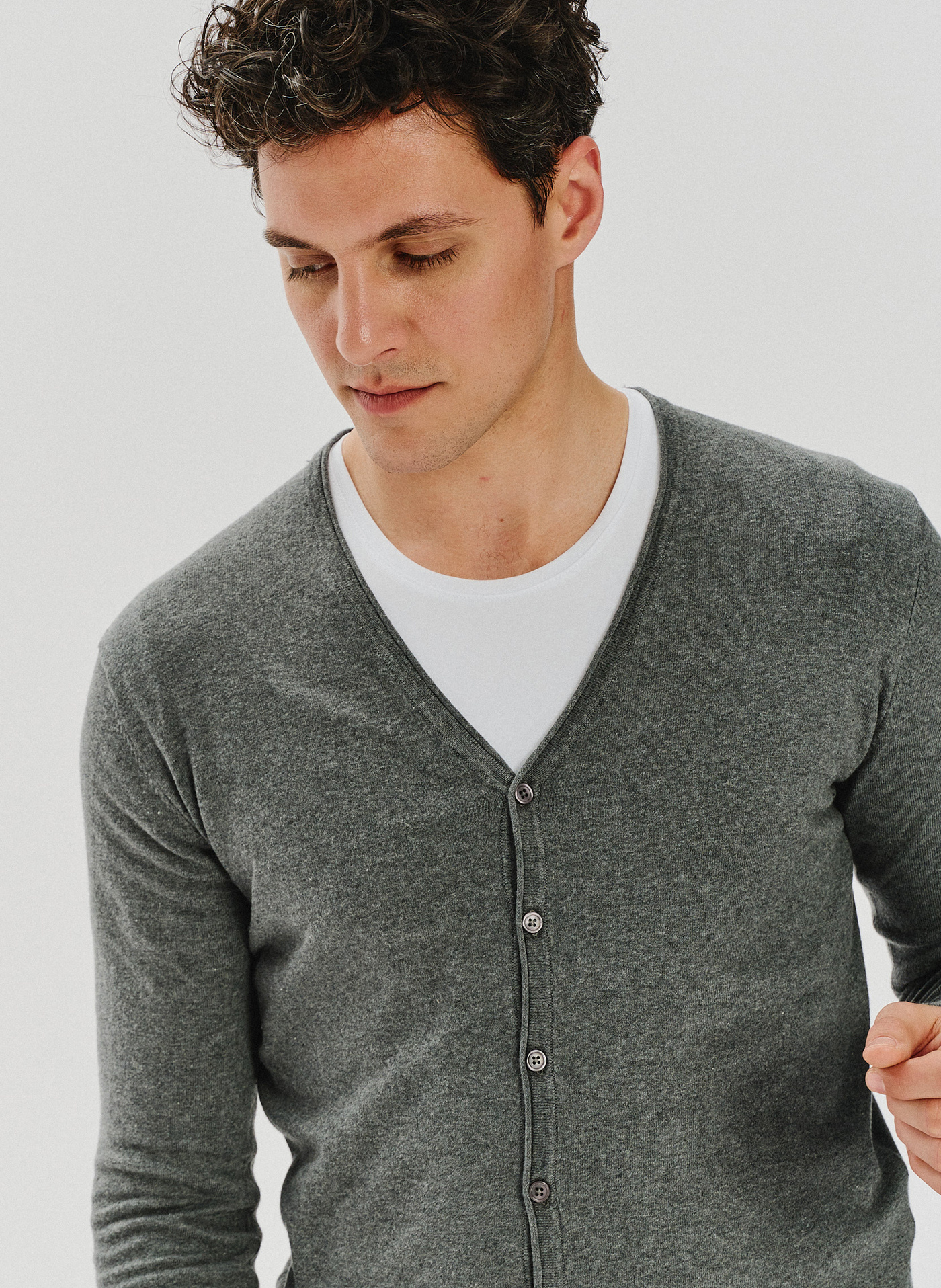 Szary kardigan męski P24SF-2X-004-S - Pako Lorente - Pako Lorente