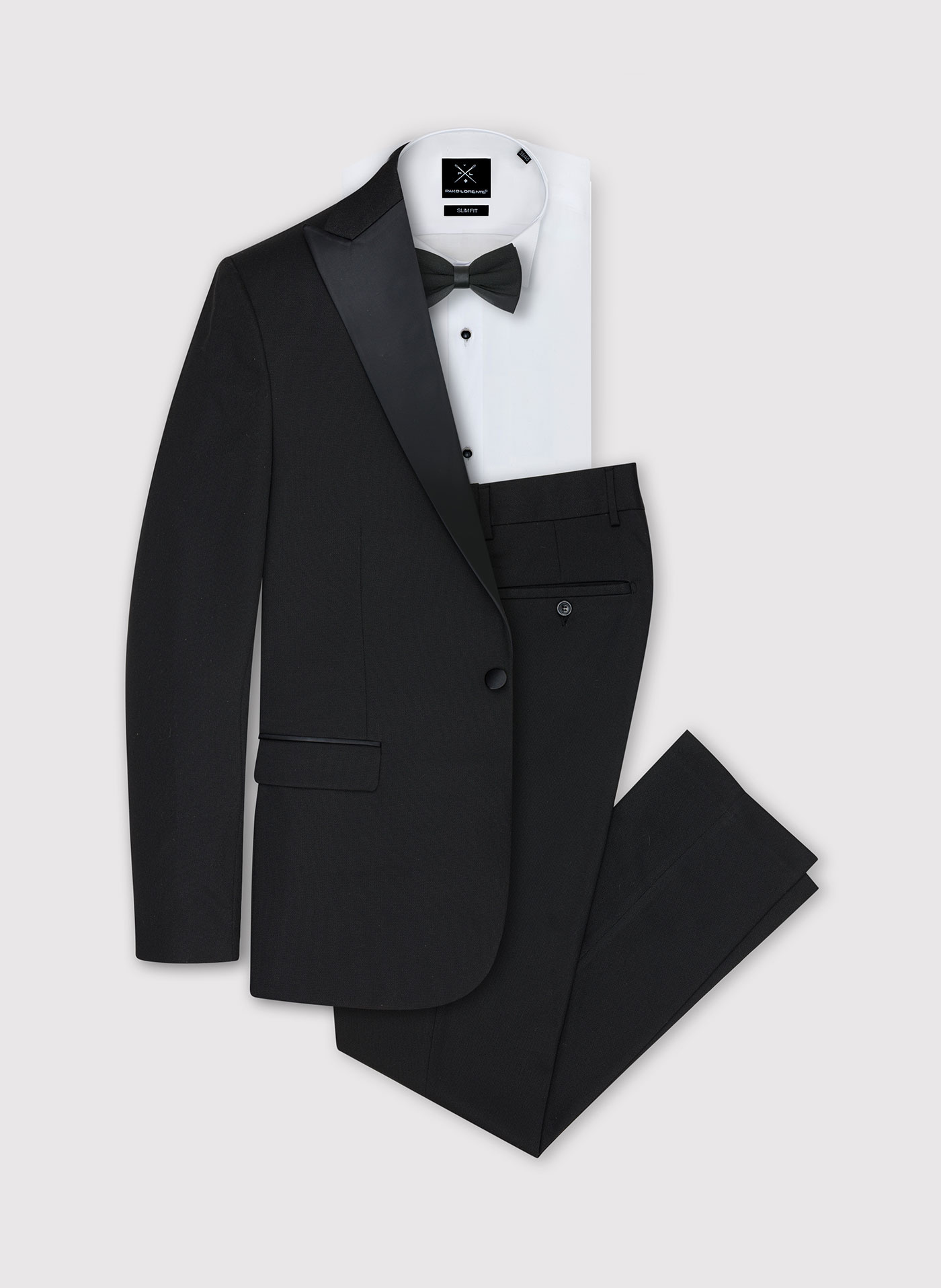 Czarne spodnie smokingowe P22SF-6S-003-C-S - Pako Lorente