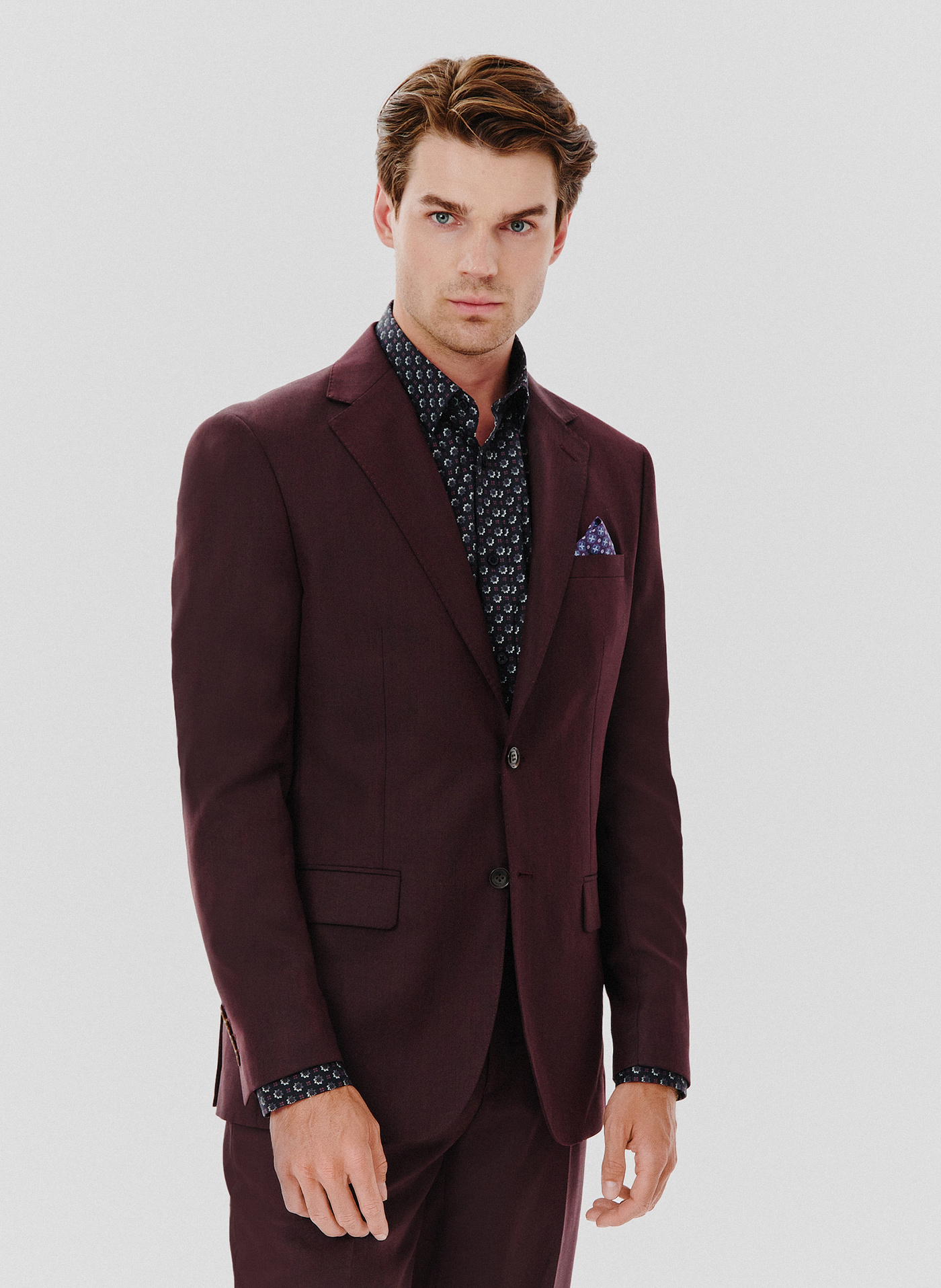 Marynarka garniturowa w kolorze burgundowym - Pako Lorente