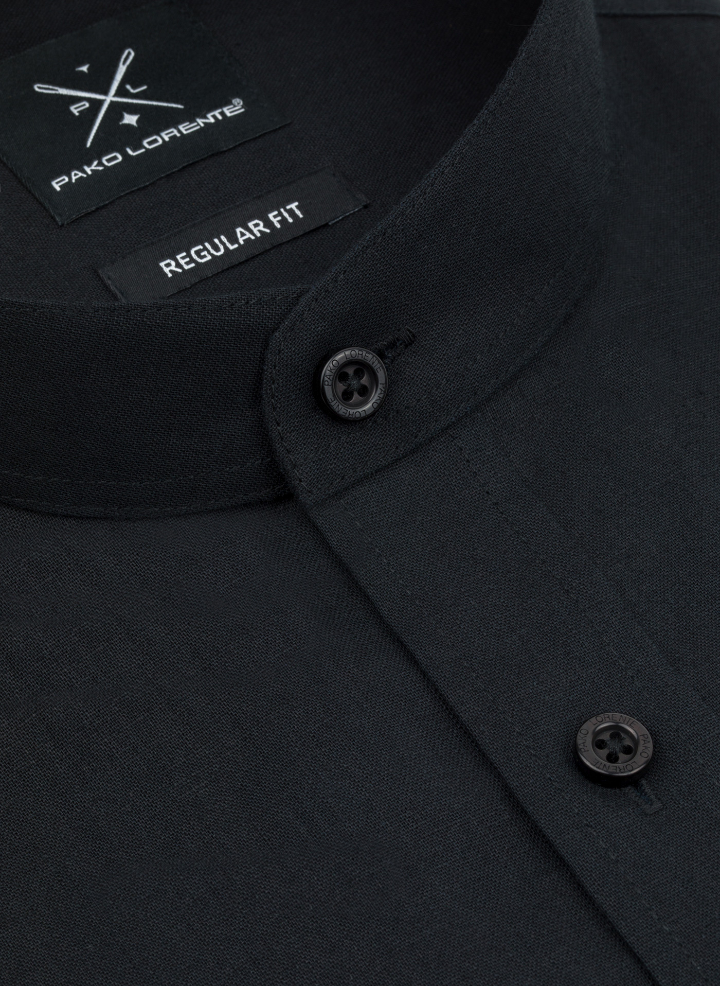 PAKO LORENTE - czarna koszula męska z lnu i bawełny - Pako Lorente