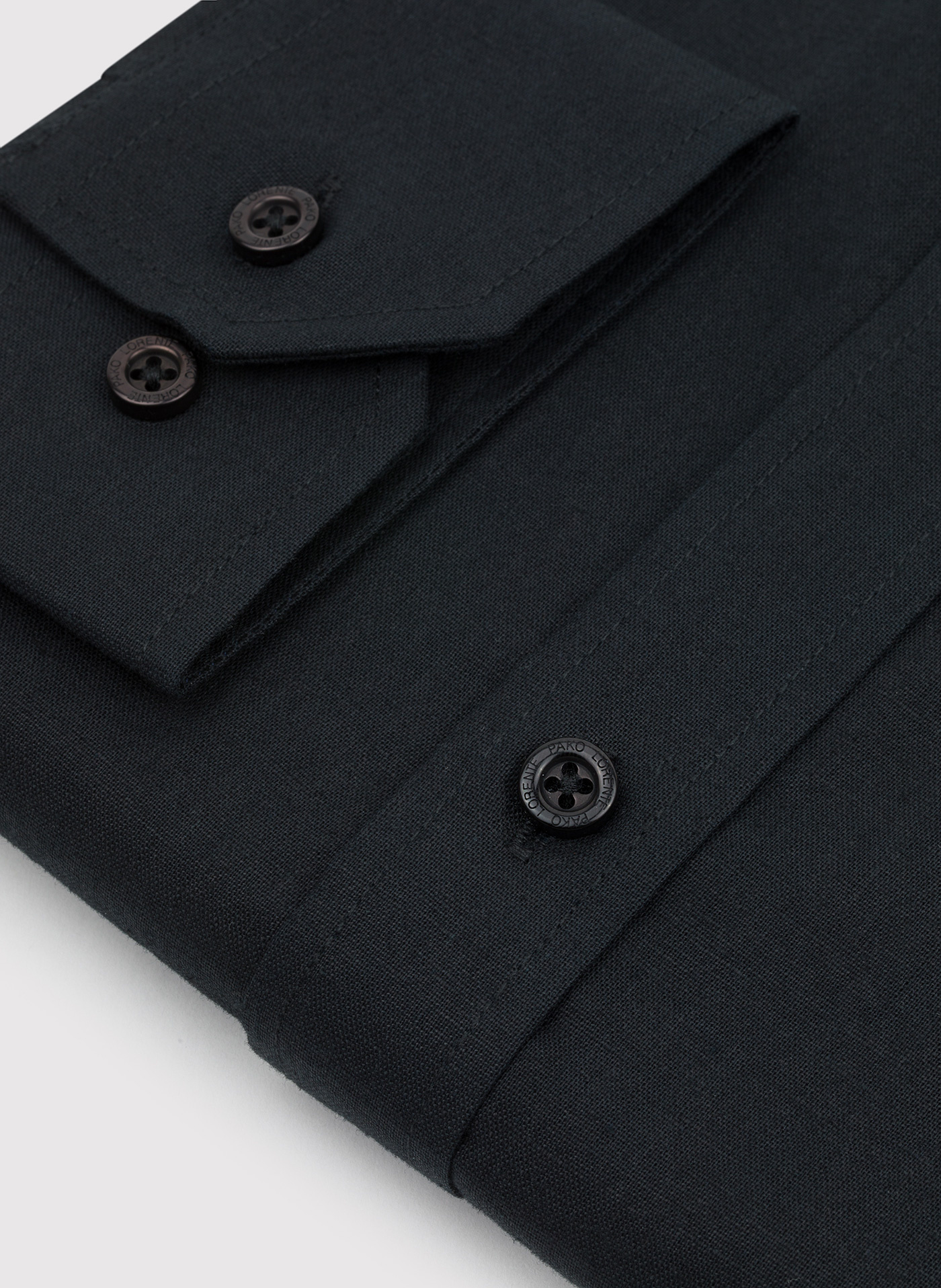 PAKO LORENTE - czarna koszula męska z lnu i bawełny - Pako Lorente