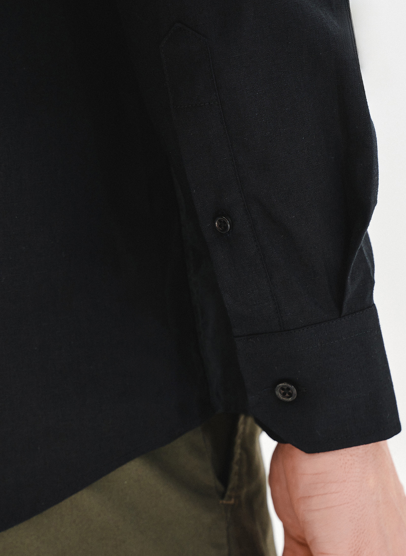 PAKO LORENTE - czarna koszula męska z lnu i bawełny - Pako Lorente