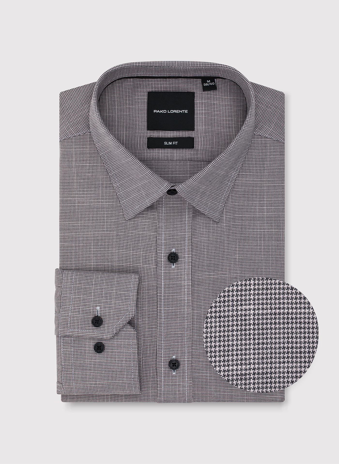 PAKO LORENTE - Brązowa koszula w drobną kratę - Pako Lorente