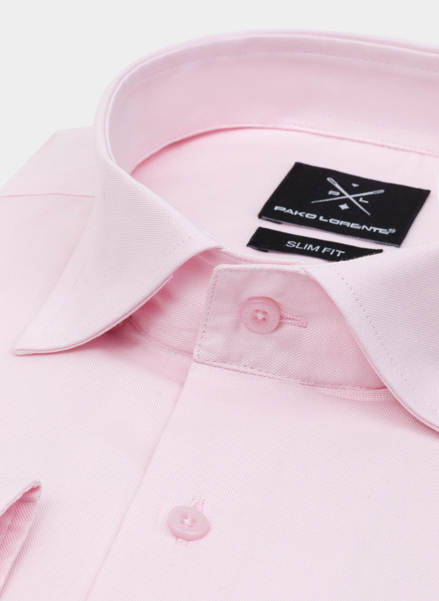 Gładka elegancka koszula męska w kolorze różowym - Pako Lorente