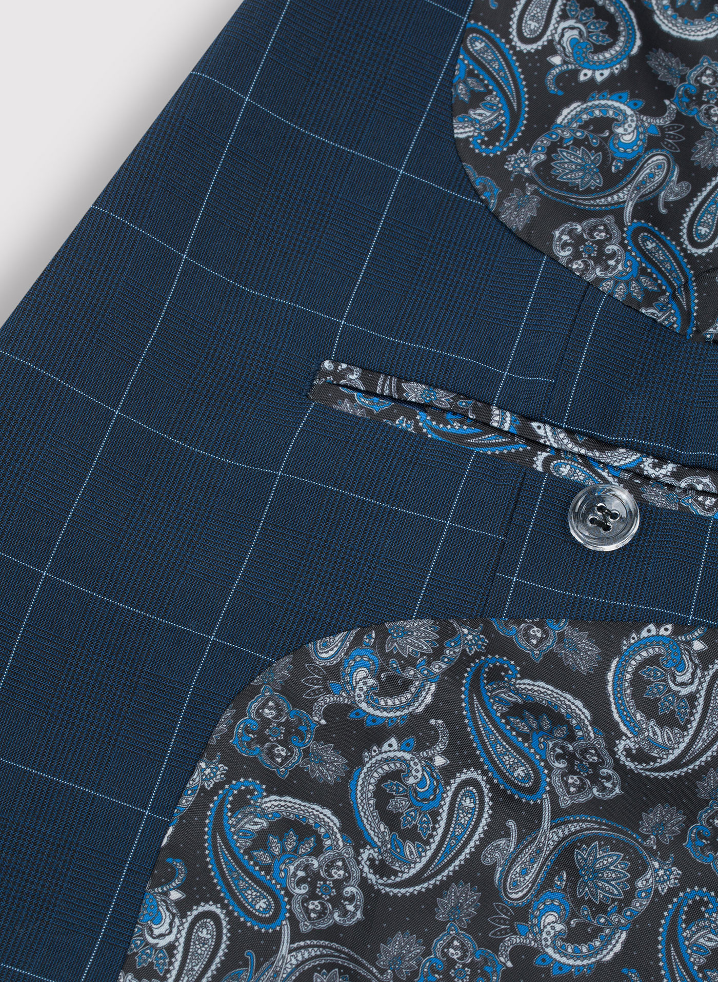 Męska marynarka garniturowa w kolorze granatowym w kratę - Pako Lorente