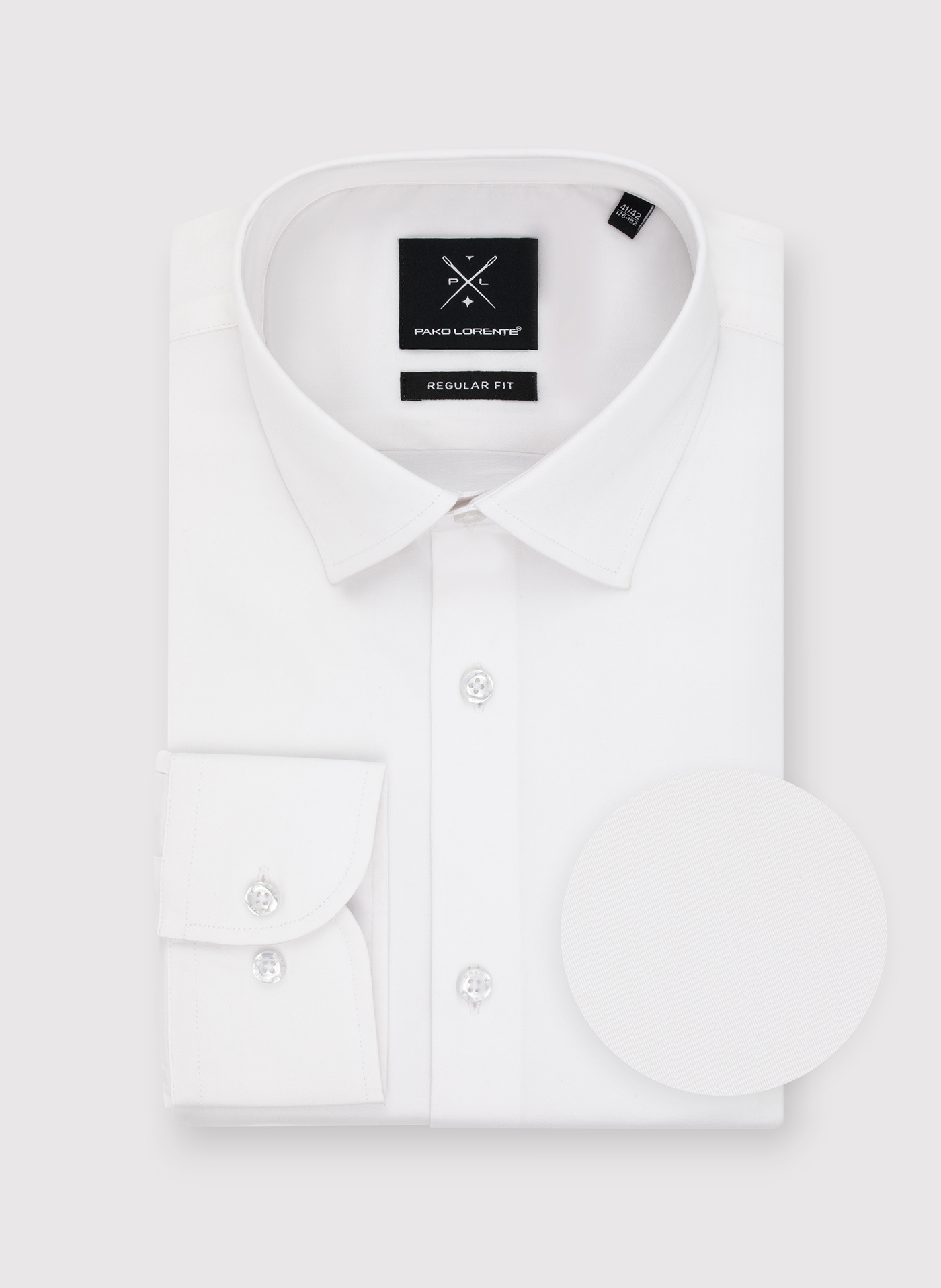 PAKO LORENTE - Biała koszula męska z długim rękawem - Pako Lorente