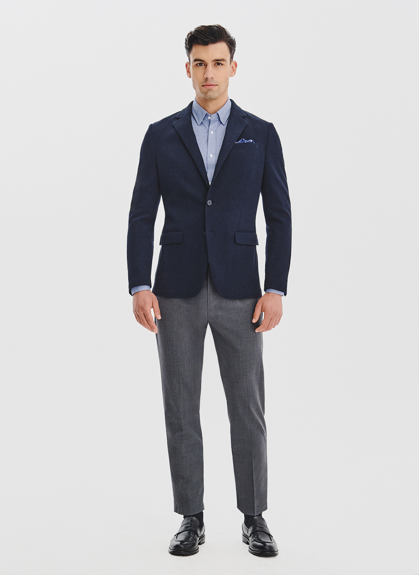 Granatowa dzianinowa marynarka męska - Pako Lorente