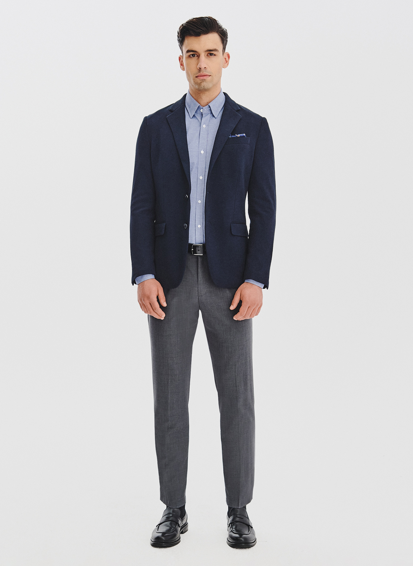 Granatowa dzianinowa marynarka męska - Pako Lorente