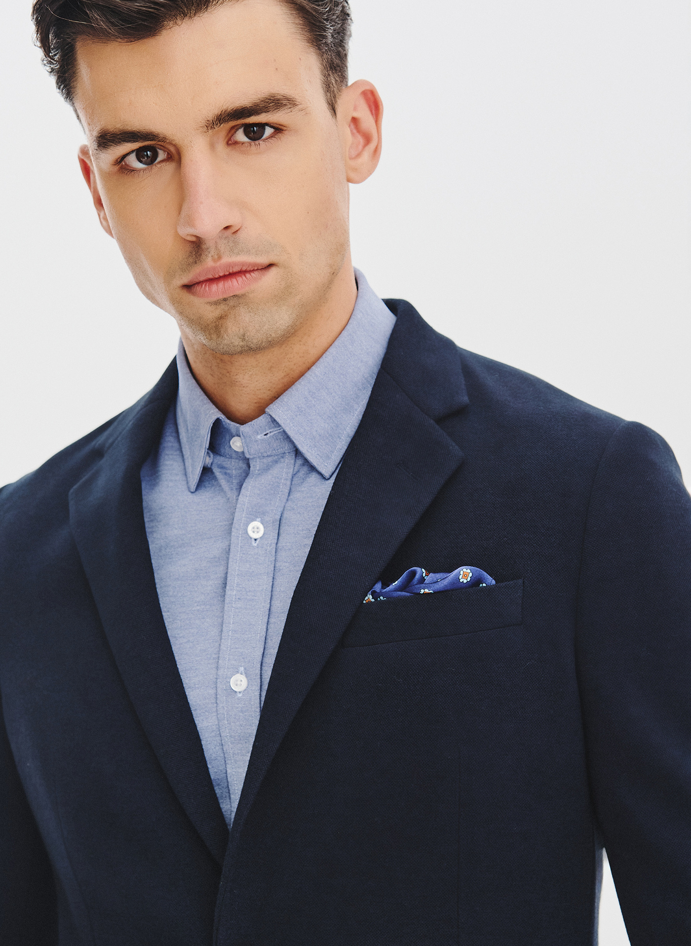 Granatowa dzianinowa marynarka męska - Pako Lorente