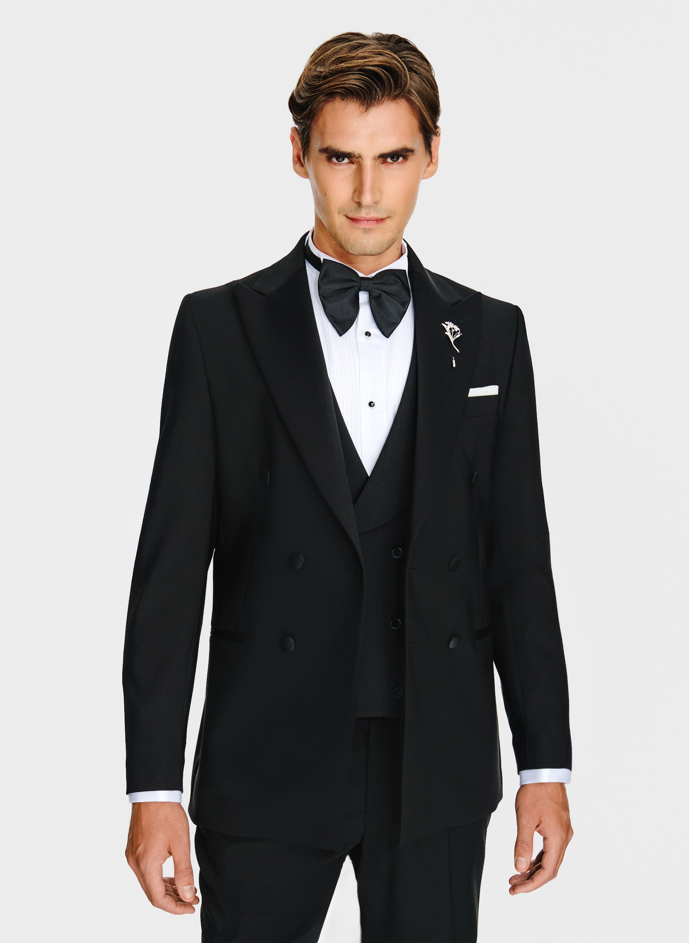 Wełniana dwurzędowa marynarka smokingowa - Pako Lorente