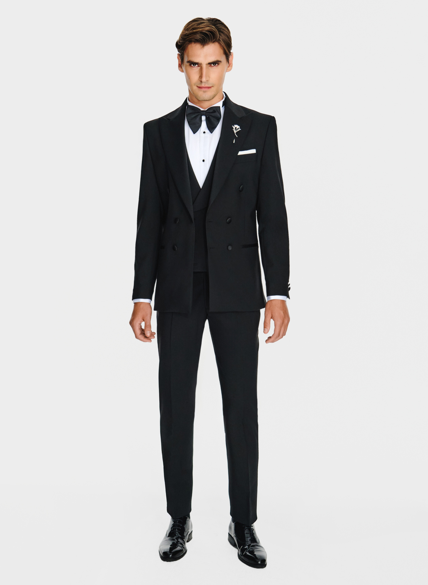 Wełniana dwurzędowa marynarka smokingowa - Pako Lorente