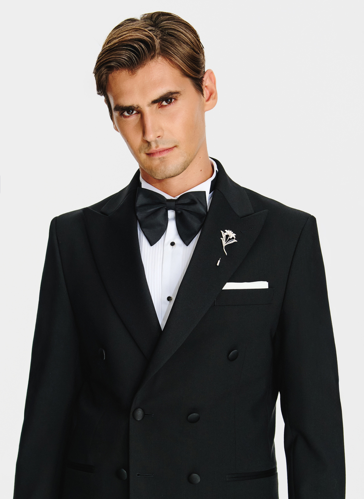 Wełniana dwurzędowa marynarka smokingowa - Pako Lorente