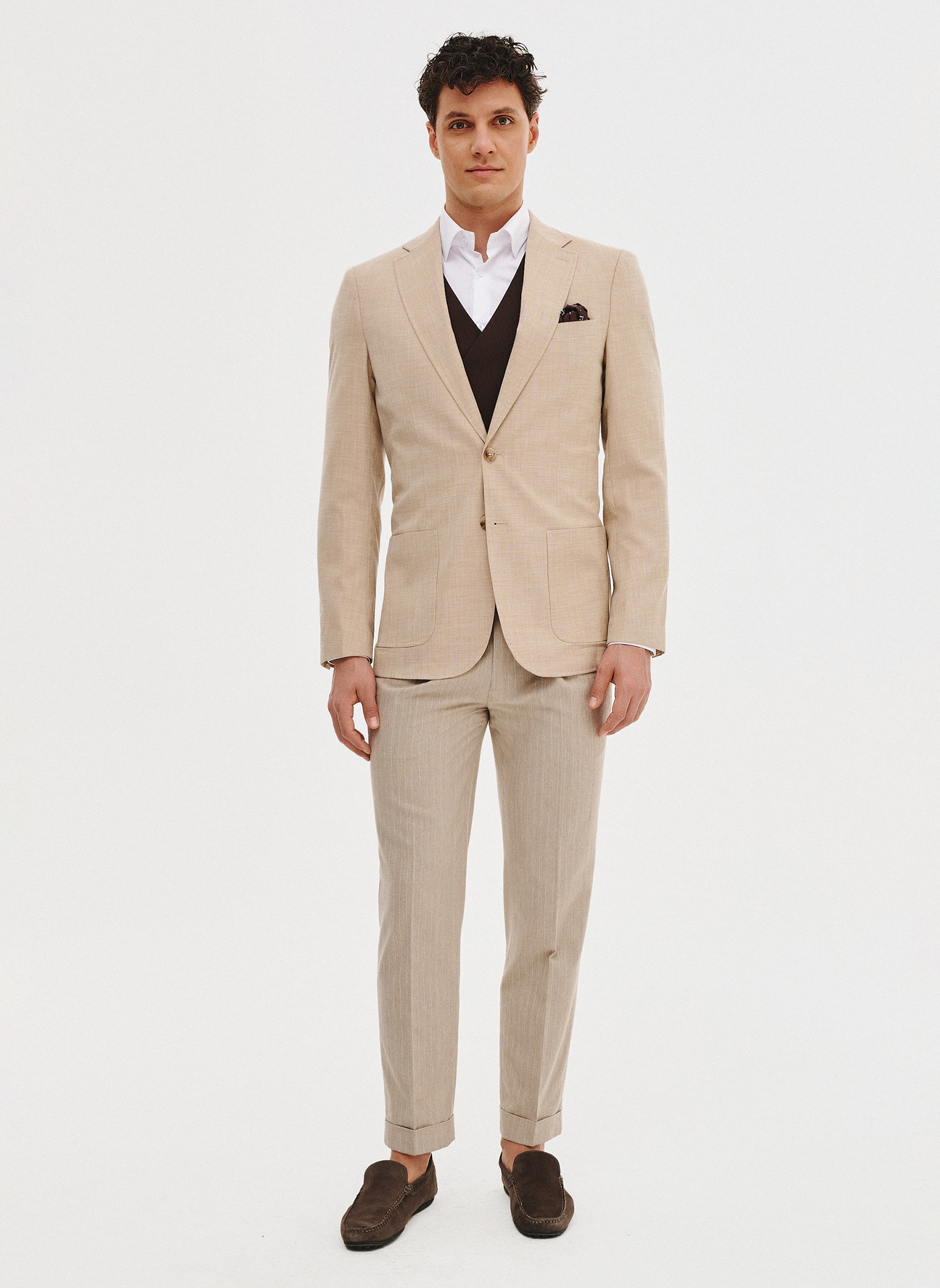 Casualowa marynarka męska w kolorze beżowym - Pako Lorente