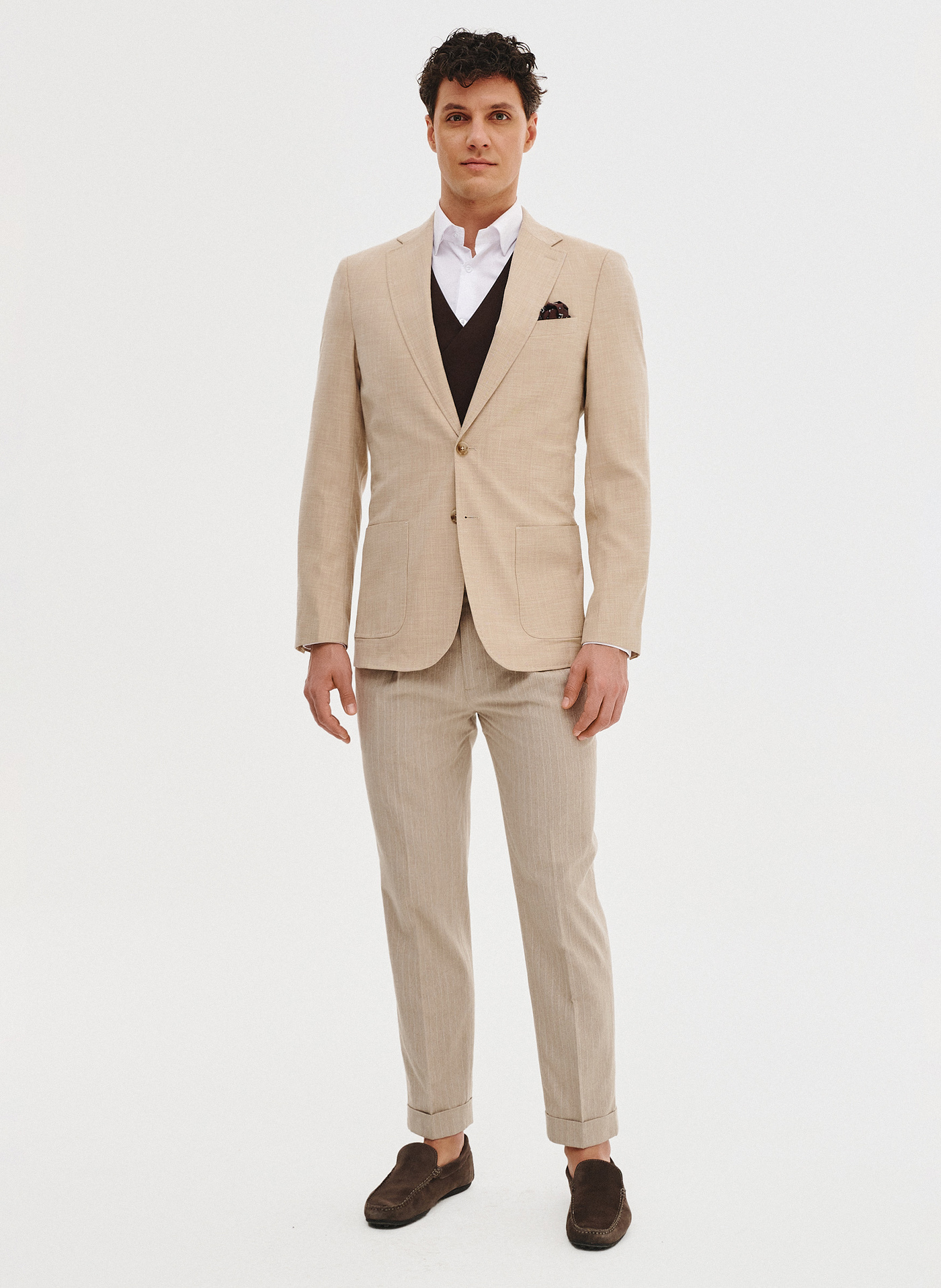 Casualowa marynarka męska w kolorze beżowym - Pako Lorente