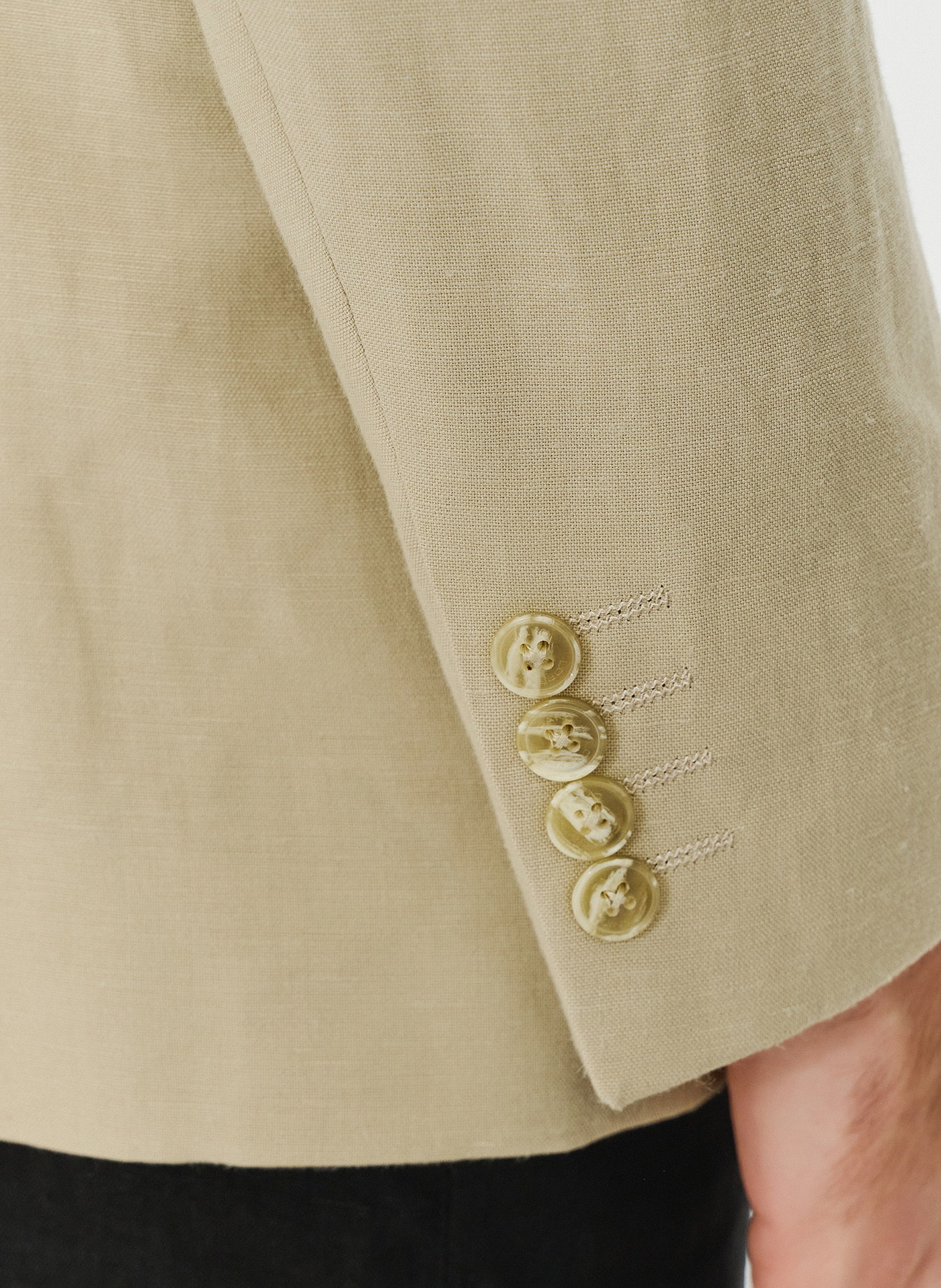 Lniana marynarka męska w kolorze oliwkowym - Pako Lorente