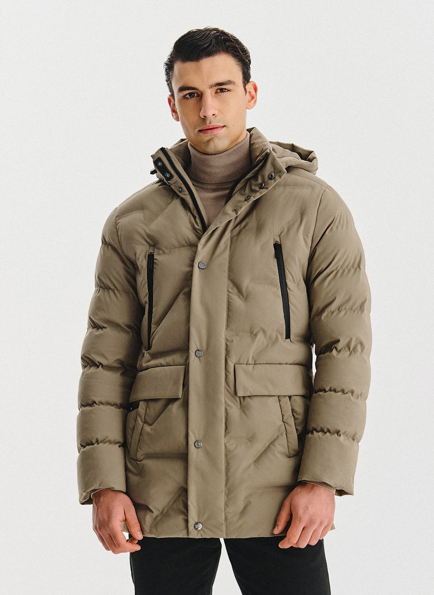 Beżowa kurtka męska na zimę - Pako Lorente