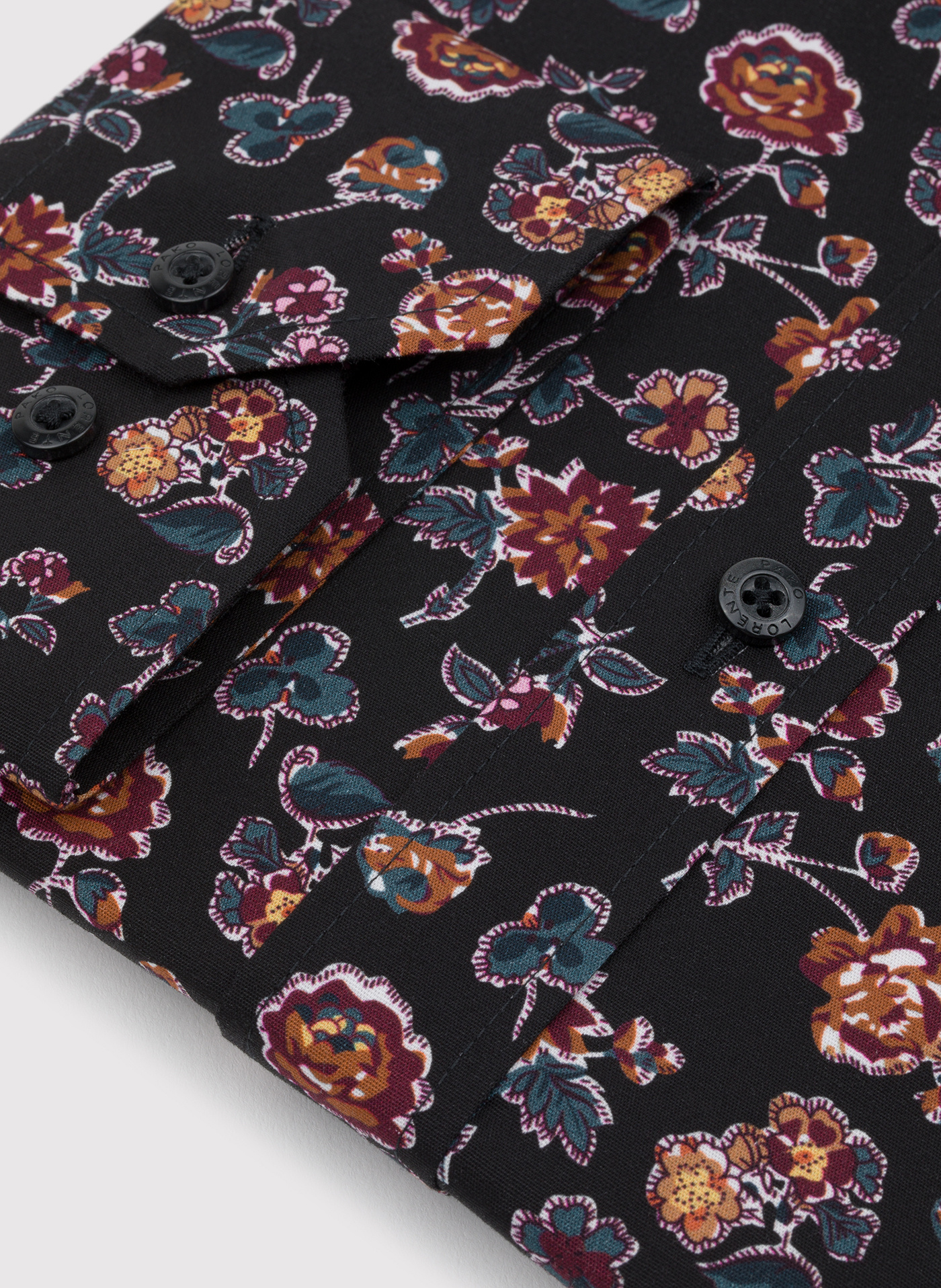 Czarna koszula męska w kwiaty - Pako Lorente