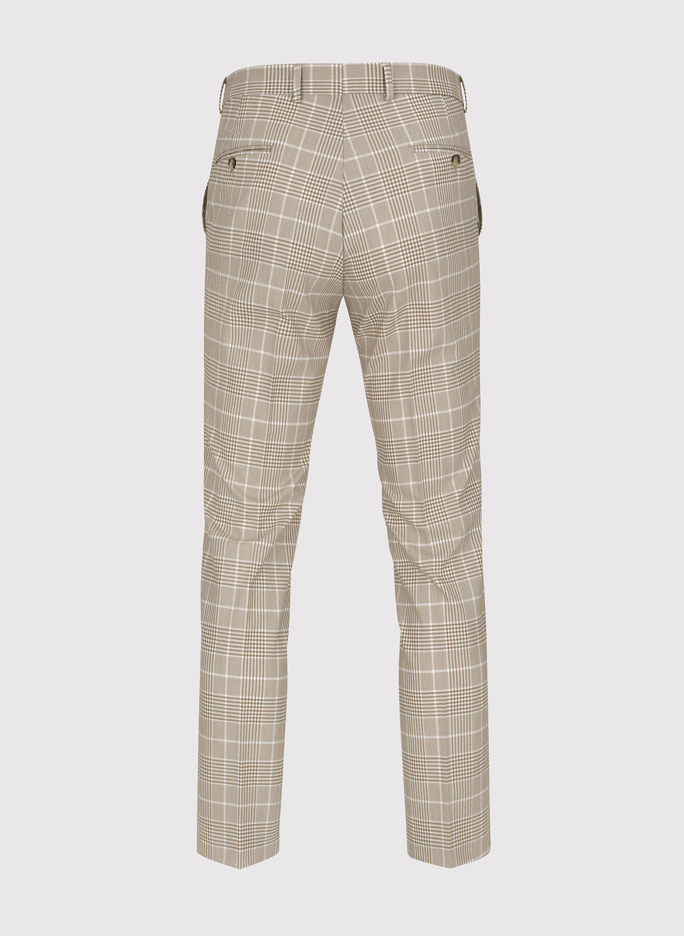 Beżowe spodnie męskie w kratę - Pako Lorente