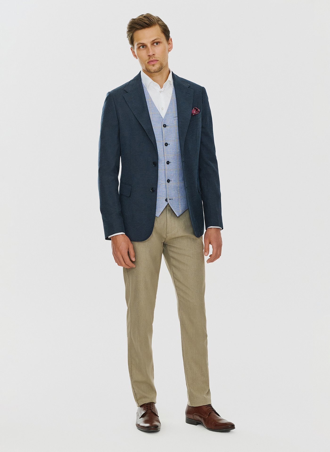 Granatowa marynarka z lnem - Pako Lorente