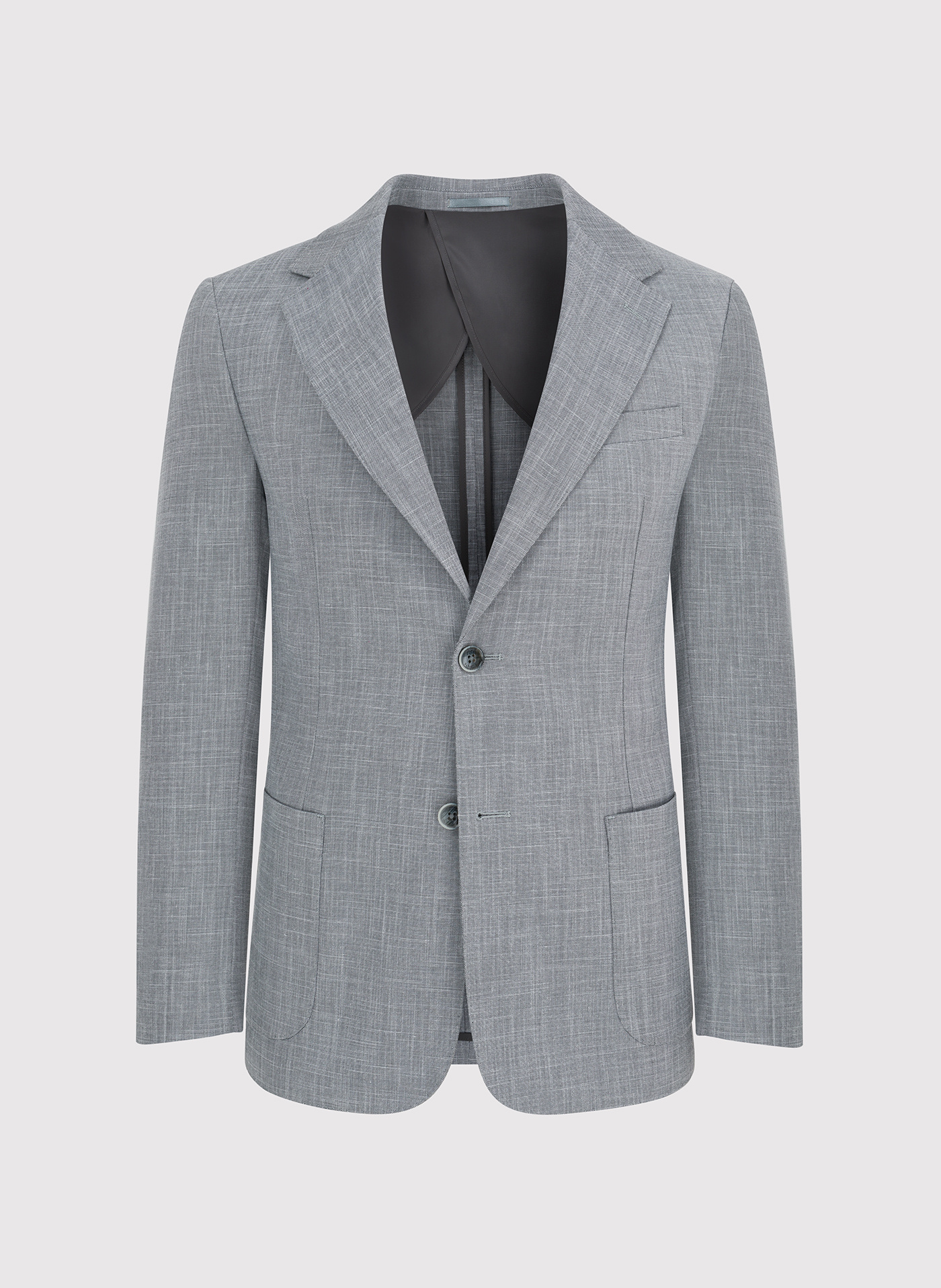 Lniana szara marynarka męska melanż P24SF-3X-011-S-S - Pako Lorente - Pako Lorente