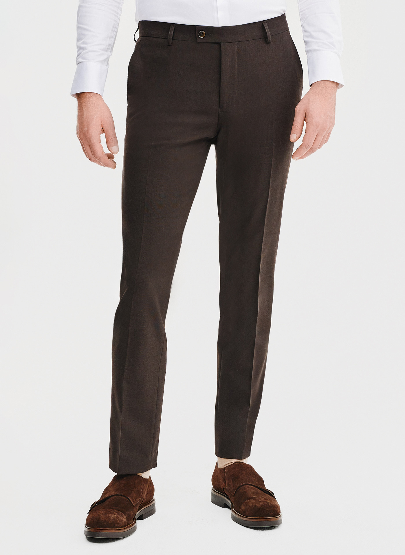 Brązowe spodnie garniturowe - Pako Lorente