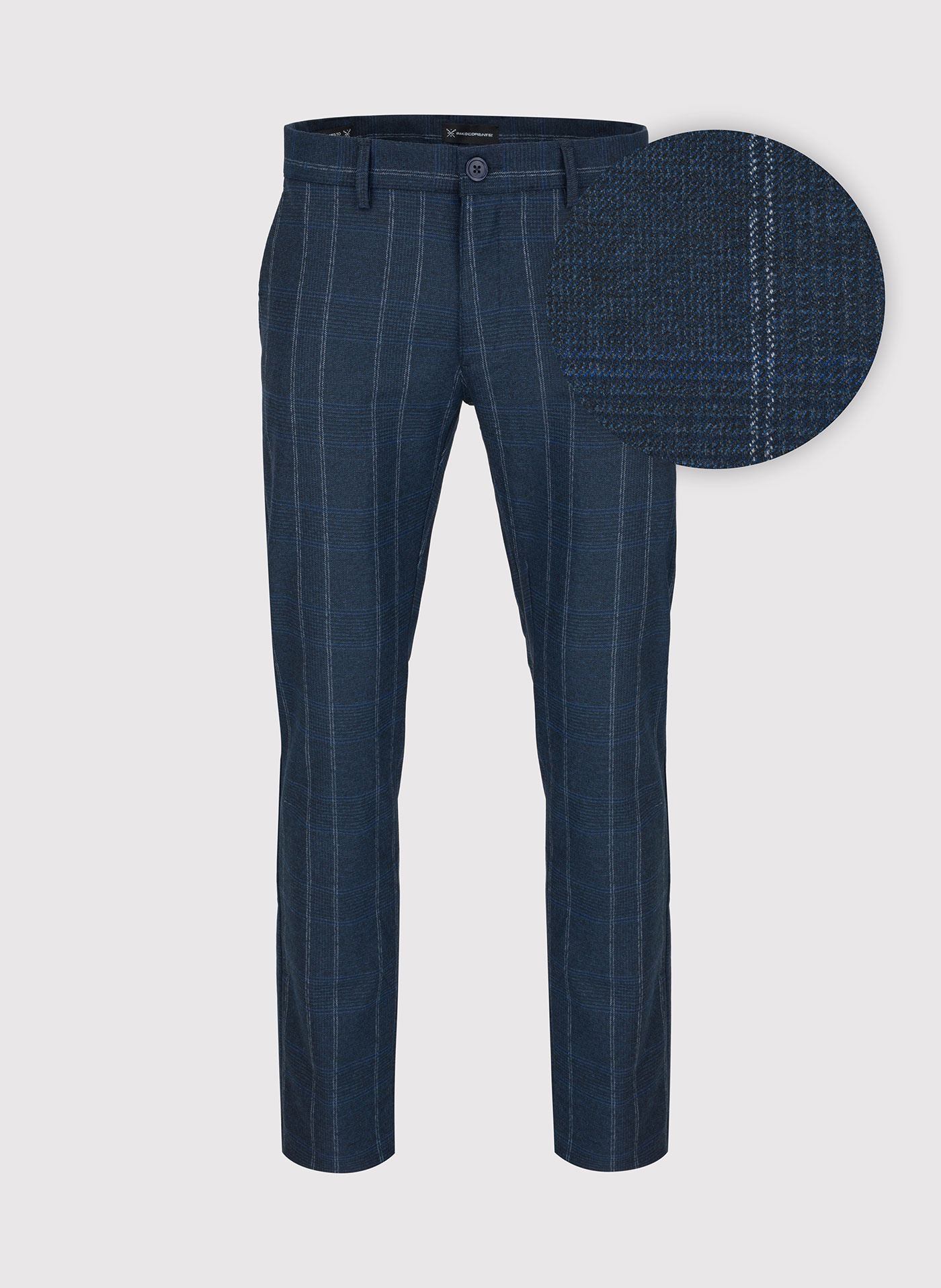 Granatowe spodnie męskie w kratę - Pako Lorente