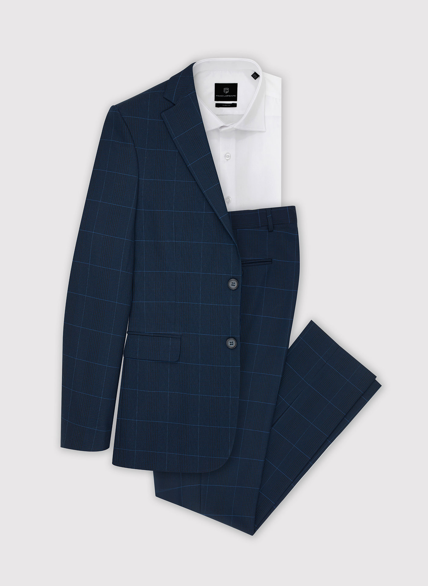 Granatowe spodnie garniturowe P22SF-6G-014-G-S - Pako Lorente